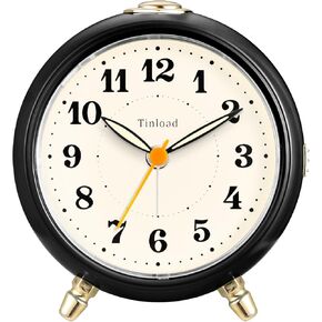 Vintage Retro Analog Alarm Clock, Super Silent Non Ticking Small Clock with Night Light, Battery Operated, Snooze, for Kids,Bedroom,Travel,Kitchen,Bedside Desktop. (Green)