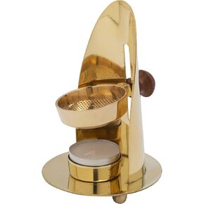 MaMeMi Resin Incense Burner, Made from Brass, with tealight Height 4.72 inch