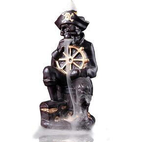 Pirate Captain Backflow Incense Burner with Backflow Incense Cones for Waterfall Incense Holders Home Decor Statue Ornaments