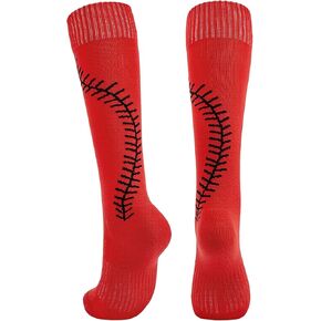 American Trends Softball Socks with Stitches - for Women or Youth Girls - Knee High Athletic Baseball Softball Football Socks