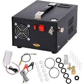 Pcp compressor 12v 300 bar 4500 psi 30Mpa pcp pump high pressure compressor 12v dc 300bar, Black