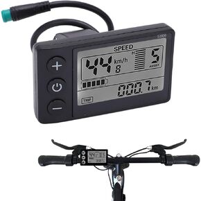 Electric LCD Display Meter S866,Speedometer Cycling Odometer,Waterproof Control Panel 24V 36V 48V Large Screen Backlight Easy Installation, for Electric