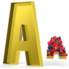 10" Cardboard Letter for Charcuterie Birthday Party and Anniversary Fillable Paper Mache Chocolate Candy Decoration (Gold,letter A)