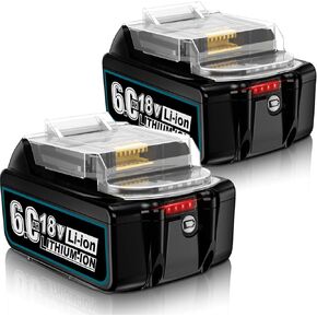 18V 6.0Ah Battery Replacement for Makita 18V Battery Compatible with 18 Volt BL1860B BL1850B BL1840B BL1830B BL1815B Batteries with Battery Dustproof Covers