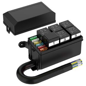 Relay Box, Malictele 12V Fuse Relay Box Pre-Wired Fuse Block with 4 Relays and 12 Way ATC/ATO Fuses Sealed Relay Panel Waterproof Relay Box for Cars Trucks Marine Boat