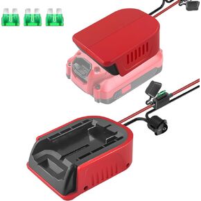 Power Wheel Adapter for Ridgid AEG 18V Hyper li-ion Battery with Fuse, Power Connector for DIY use, Robotics, Rc Truck, Rc Car, Work with for Rigid L1815R B1820R L1830R Battery
