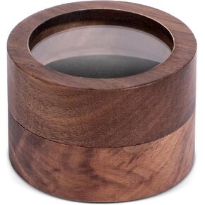 Wooden Ring Box with Transparent Cover, Elegant Retro Design, Perfect for Proposal and Wedding Ceremony, Wooden Box with 1 Slot, Includes Sponge Slot for Engagement Ring Display (square)