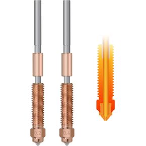 فوهة K1C 0.4*0.6 مم قطعتان من فوهة Unicorn Quick Plug Ender 3 V3 تناسب طابعة K1C/K1 Max ثلاثية الأبعاد كتلة سخان السيراميك استبدال ملحقات الطرف الساخن، قطع حراري من سبائك النحاس التيتانيوم والفولاذ المقوى