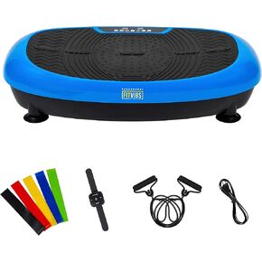 Signature Fitness Vibration Plate Exercise Machine Workout Vibration Fitness Platform with Resistance Loops and Resistance Band, 2D