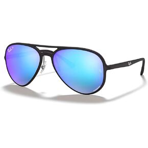 Ray-Ban RB4320CH 601SA1 58MM Black/Blue Polarized Pilot Sunglasses for Men for Women + BUNDLE With Designer iWear Complimentary Eyewear Kit