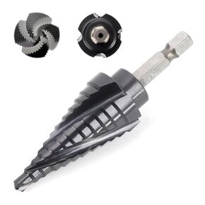 COMOWARE Step Drill Bit M35 Cobalt Spiral Step Drill Bit Set, 4-Flute，Size：3/16"-7/8"