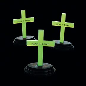 Fun Express God is Love Glow in The Dark Crosses - Set of 12 - Church, Sunday School and VBS Gifts