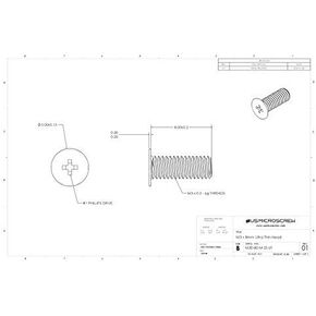 M3-0.5 X 8mm Machine Screw Stainless Steel Ultra Thin Head Phillips Drive (100 Pcs) - M30-80-M-SS-UT