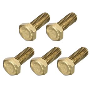 Hex Head Screw Bolt (M6-1x20mm) 30Pcs, Brass Fully Threaded Solid Brass Hex Bolts Machine Screws - for Machinery Repair