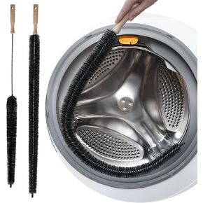 2 Pack Dryer Cleaner Vent Brush,Washing Machine Brush Dryer Vent Cleaning Kit, Clean Dryer Vents with Long Flexible Vacuum Brush and Lint Brush