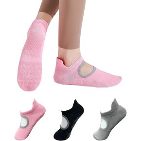 Grip Pilates Socks for Women Non-Slip Yoga Socks with Grips for Athletic Barre Ballet