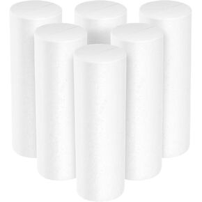 6pcs White Foam Cylinders Foam Cylinder Polystyrene White Foam Board Craft Foam Cake Foam Rods for Modeling DIY Arts Chrismas Crafts Supplies