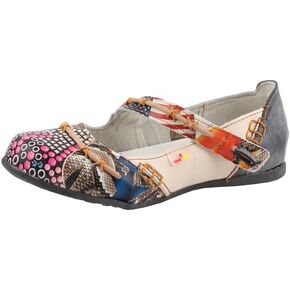 TMA EYES Multicolor Stitching Flat Soft Sole Unique Walking Style Women Shoes