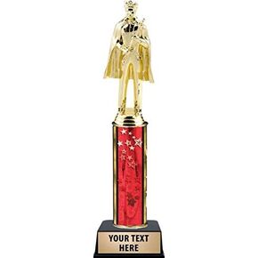 Beauty King Trophies, Red Stars Beauty King Trophy Award with Customized Engraving Prime