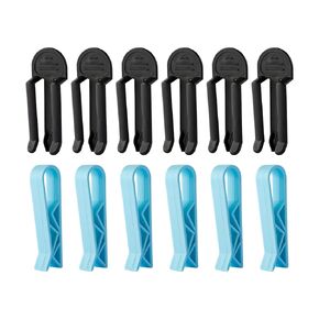 Trash Bag Clips 12 Pcs - Fixation Trash Bag Holder for Trash Can - Anti-Slip Garbage Can Clips Plastic for Kitchen, Washroom