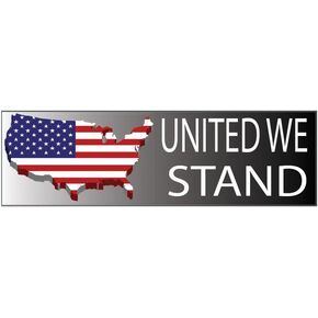 Rogue River Tactical 10x3 Patriotic Bumper Sticker Auto Decal Conservative Republican United We Stand USA Flag American Patriot (United Stand)