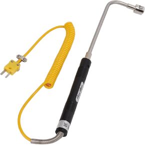K Type Thermocouple Surface Thermocouple Probe Steel Temperature Sensor with Insulated Handle for Temperature Testing(Curved shank surface thermocouple)