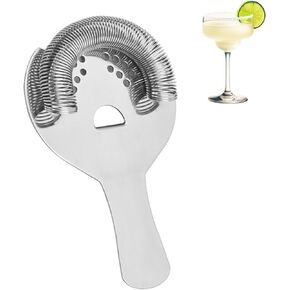 Hawthorne Strainer for Cocktails 2 Prong Bar Strainer with Removable Spring Stainless Steel Mixed Drink Strainer for Bartending