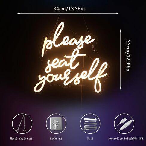 QiaoFei Led You Are So Amazing Neon Sign Word/Levels USB مدعوم بمفتاح باهت لأضواء النيون لغرفة المنزل وبار الفن وديكور الحائط ونافذة غرفة المعيشة وديكور الحائط (أبيض دافئ) in Kuwait