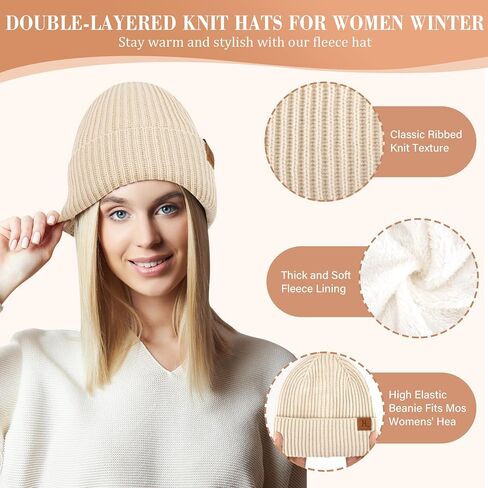 Womens Winter Hats Long Scarf Touch Screen Gloves Set Knit Warm Beanie Hat Scarves Gloves for Women Cold Weather Fleece Gifts in Saudi Arabia