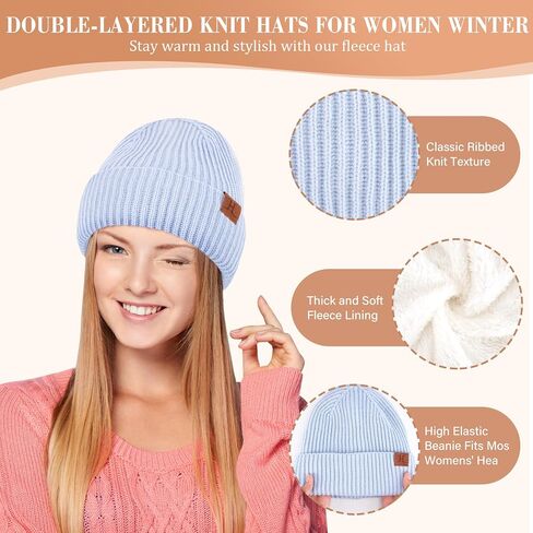 Womens Winter Hats Long Scarf Touch Screen Gloves Set Knit Warm Beanie Hat Scarves Gloves for Women Cold Weather Fleece Gifts in Saudi Arabia