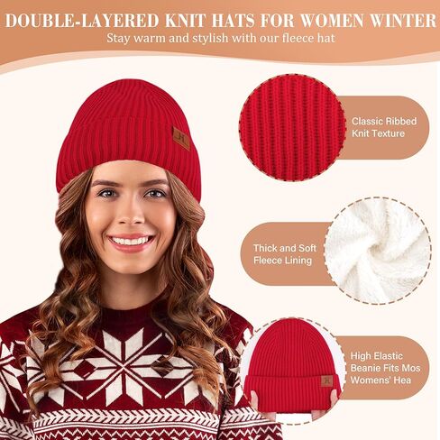 Womens Winter Hats Long Scarf Touch Screen Gloves Set Knit Warm Beanie Hat Scarves Gloves for Women Cold Weather Fleece Gifts in Saudi Arabia