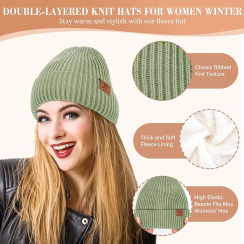 Womens Winter Hats Long Scarf Touch Screen Gloves Set Knit Warm Beanie Hat Scarves Gloves for Women Cold Weather Fleece Gifts in Saudi Arabia