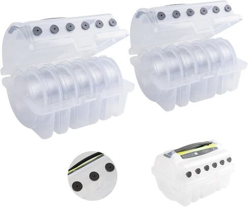 Hikary Fishing Leader Spool Box,Clear Visibility Fishing Line Storage Case,Silicone Holes Fishing Line Organize,Fishing Line Accessories Storage Box in Saudi Arabia
