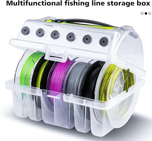 Hikary Fishing Leader Spool Box,Clear Visibility Fishing Line Storage Case,Silicone Holes Fishing Line Organize,Fishing Line Accessories Storage Box in Saudi Arabia