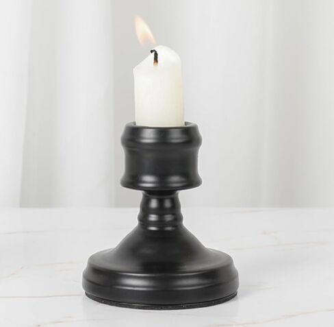 Set of 2 Metal Tapered Candle Holder, Black Candlestick Holders Decorative Candle Stand Fits for 3/4" Thick Taper Candles & LED Candles for Wedding, Dinning, Party in Saudi Arabia