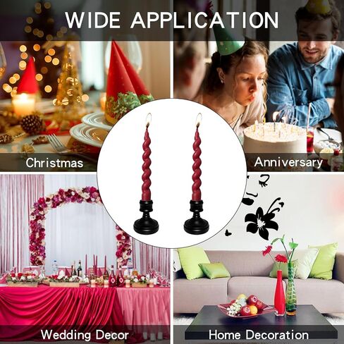 Set of 2 Metal Tapered Candle Holder, Black Candlestick Holders Decorative Candle Stand Fits for 3/4" Thick Taper Candles & LED Candles for Wedding, Dinning, Party in Saudi Arabia