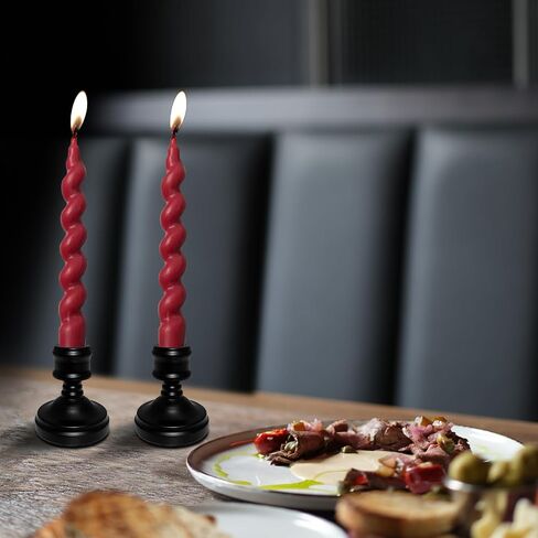 Set of 2 Metal Tapered Candle Holder, Black Candlestick Holders Decorative Candle Stand Fits for 3/4" Thick Taper Candles & LED Candles for Wedding, Dinning, Party in Saudi Arabia