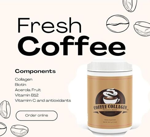Hydrolyzed Bovine peptide-Collagen for women - Colageno - Protein - Dark roast coffee - Hair, Skin, Nail & Joint Support & with Vitamin C & B12 - without Dairy or Added Sugar - 30 serving in Saudi Arabia