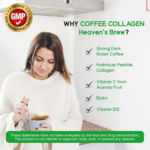 Hydrolyzed Bovine peptide-Collagen for women - Colageno - Protein - Dark roast coffee - Hair, Skin, Nail & Joint Support & with Vitamin C & B12 - without Dairy or Added Sugar - 30 serving in Saudi Arabia