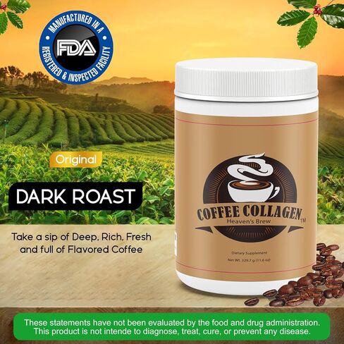 Hydrolyzed Bovine peptide-Collagen for women - Colageno - Protein - Dark roast coffee - Hair, Skin, Nail & Joint Support & with Vitamin C & B12 - without Dairy or Added Sugar - 30 serving in Saudi Arabia