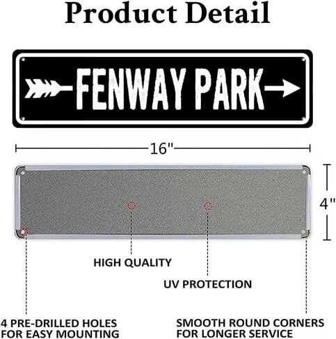فينواي بارك لافتة البيسبول الديكور خمر Ballpark ديكور القصدير علامات جدار الفن اللوحة 16 × 4 بوصة معدنية in Kuwait