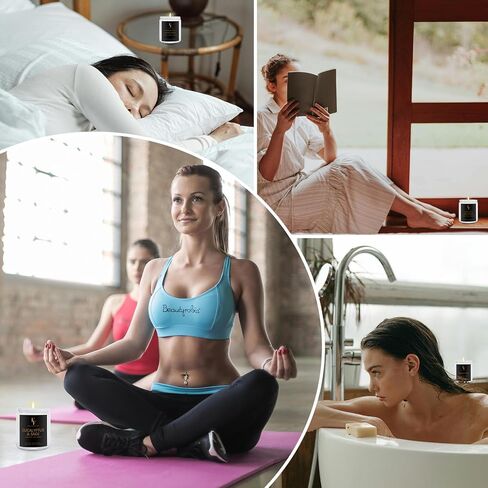 شموع معطرة بالأوكالبتوس والمريمية لشمعة العلاج العطري المنزلية، جرة شمع الصويا الطبيعي 7 أونصة، جرة بيضاء in Kuwait