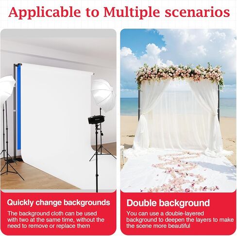 EMART Backdrop Stand Heavy Duty 10ftx20ft, Pipe and Drape Backdrop Stand Kit, Adjustable Metal Frame for Backdrop, Background Stand Backdrop for Wedding Birthday Party Banquet Decorations in Saudi Arabia