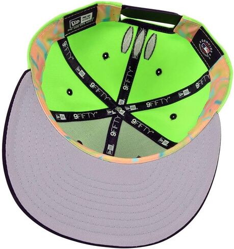 New Era NY New York Yankees 9FIFTY 100th Anniversary (1903-2003) قبعة Snapback برقعة جانبية، قبعة قابلة للتعديل أخضر نيون وأسود in Saudi Arabia