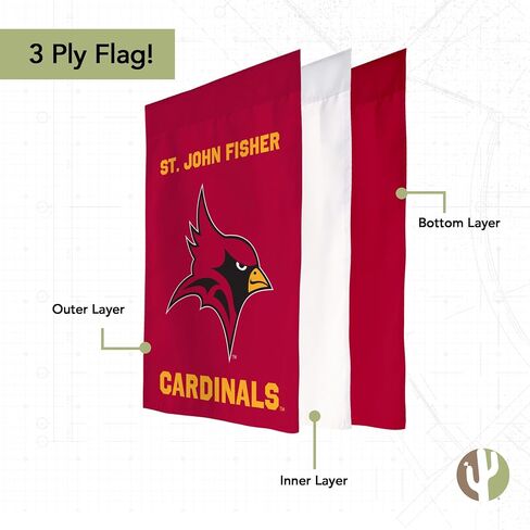 لافتة علم حديقة جامعة سانت جون فيشر من Desert Cactus SJFC Cardinals 100% بوليستر (تصميم A) in Saudi Arabia