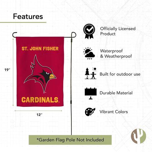 لافتة علم حديقة جامعة سانت جون فيشر من Desert Cactus SJFC Cardinals 100% بوليستر (تصميم A) in Saudi Arabia