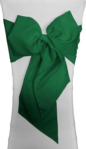 LA Linen Pack of 10 Polyester Poplin Chair Bows 8 by 108-Inch, Eggplant in Saudi Arabia
