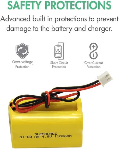 BL93NC487 BL93NC484 BAA48R Ni-Cd 4.8V 1100mAh Exit Sign Emergency Light Battery Replacement (2 Pack) in Saudi Arabia