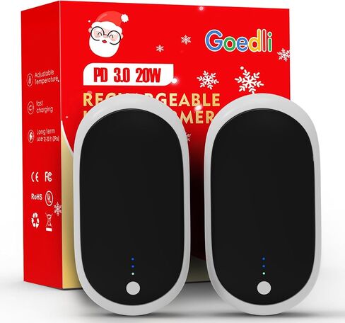 12000mAh Hand Warmers Rechargeable 2 Pack, PD 3.0 Portable Electric Hand Warmers for Christmas Golf Hunting Camping, Stocking Stuffers Gifts for Men Women in Saudi Arabia