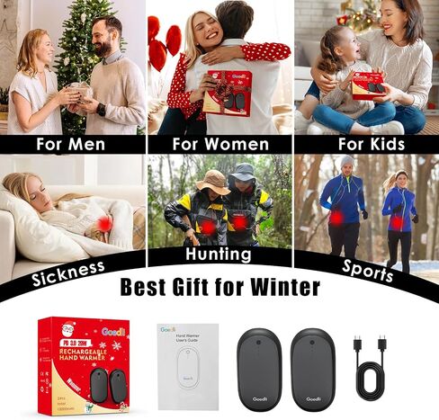 12000mAh Hand Warmers Rechargeable 2 Pack, PD 3.0 Portable Electric Hand Warmers for Christmas Golf Hunting Camping, Stocking Stuffers Gifts for Men Women in Saudi Arabia